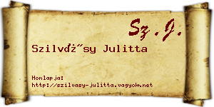 Szilvásy Julitta névjegykártya