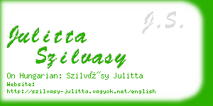 julitta szilvasy business card